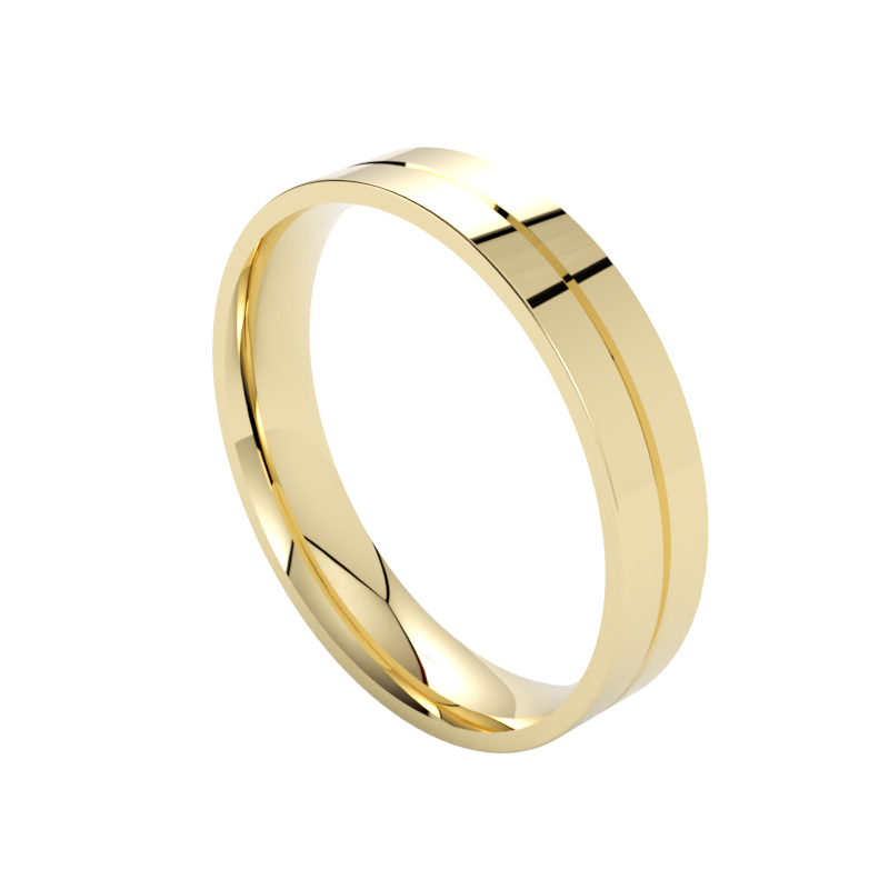 ręcznie wykończone obrączki ślubne żółte złoto 585